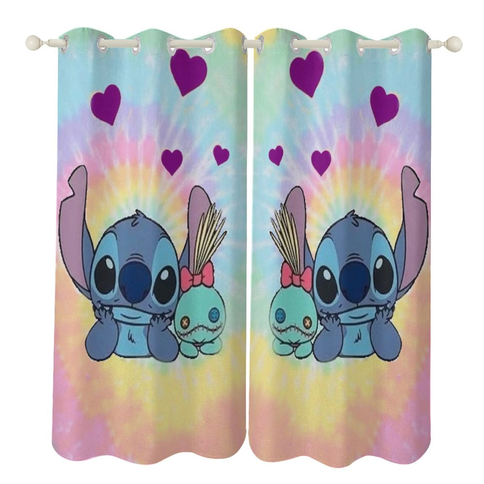 Stitch Curtains for Kids,Cartoon BlackOut Curtain for Boy Girls Bedroom ...