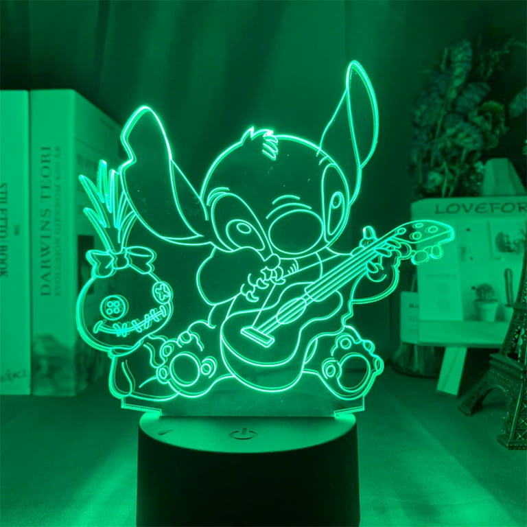 ASEAZ Cute Cartoon Stitch 3D Visual Night Light 16 Colors Remote