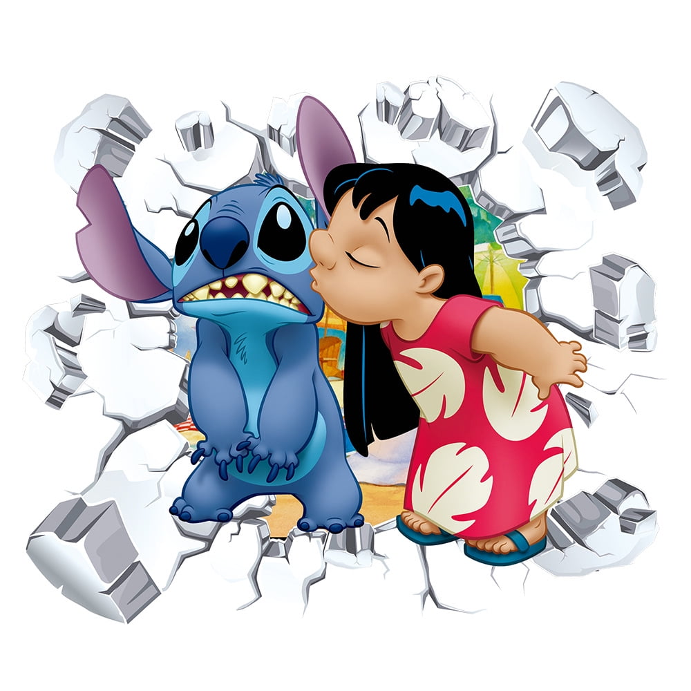 Stitch Disney Wall Stickers Cartoon Wall Stickers DIY Wall Decoration Girl Boy Bedroom Living Room Room decoration Family interactive puzzle 40x50 cm