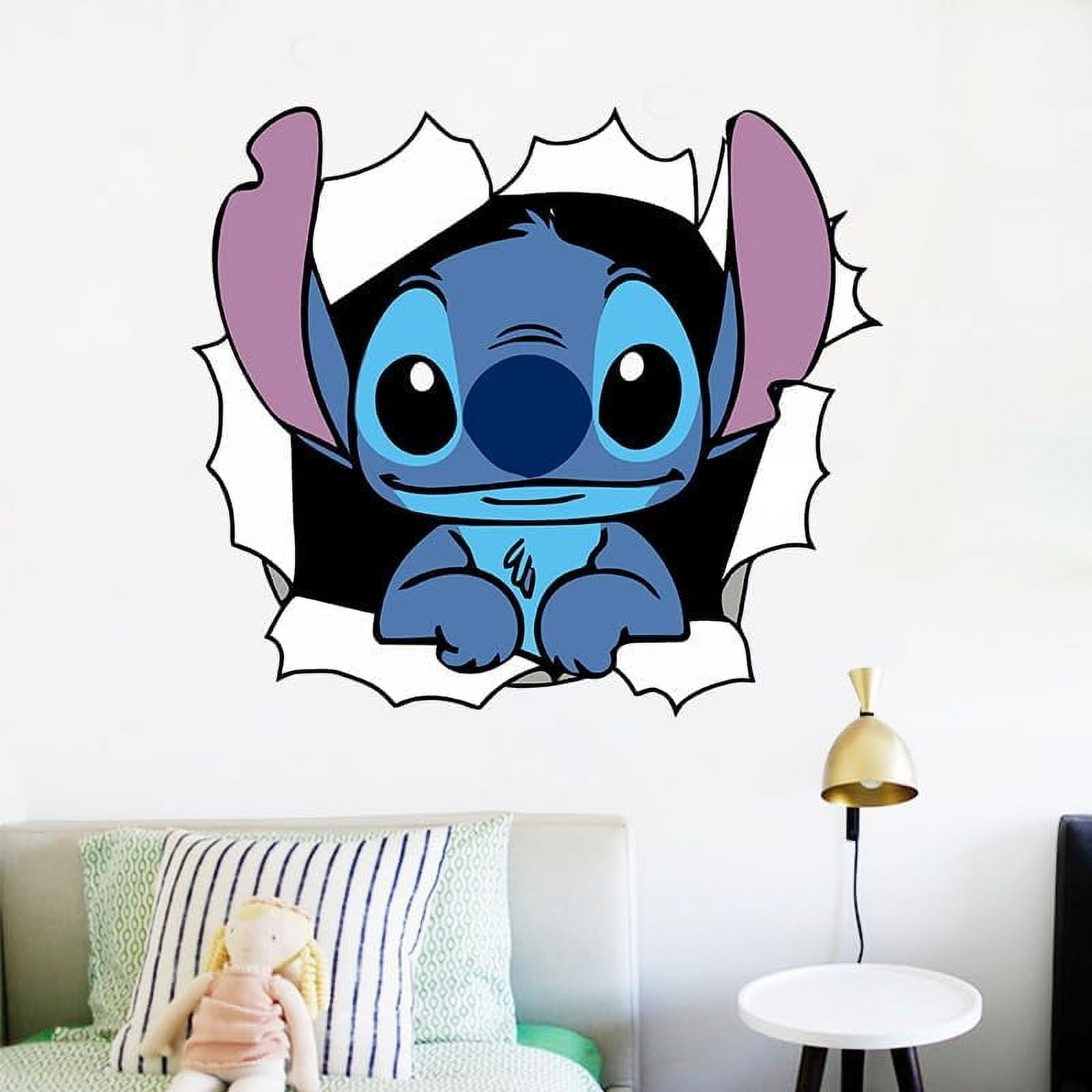 Stitch Disney Wall Stickers Cartoon Wall Stickers DIY Wall Decoration Girl Boy Bedroom Living Room Room decoration Family interactive puzzle furniture decoration 50X40CM