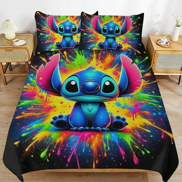 Stitch Duvet Cover Set Soft Bedding Set 3PCS Quilt Covers Luxury Bedspreads Pillowcase Sets 102"x90"