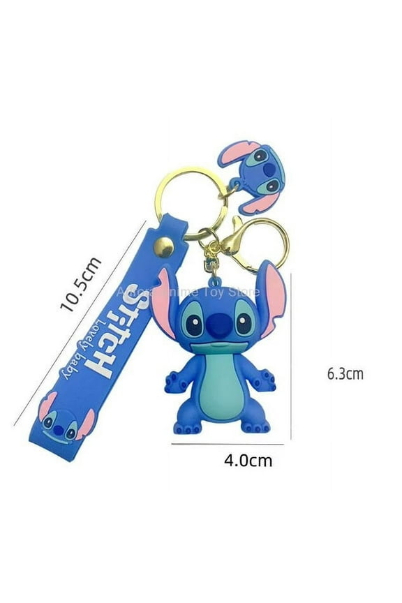 Stitch Figures Keychain Keyring with Strap 2.5" tall, 1 count