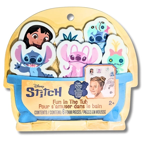 Stitch Fun In The Tub, 6 Foam Pieces Create Fun Scenes in The Tub