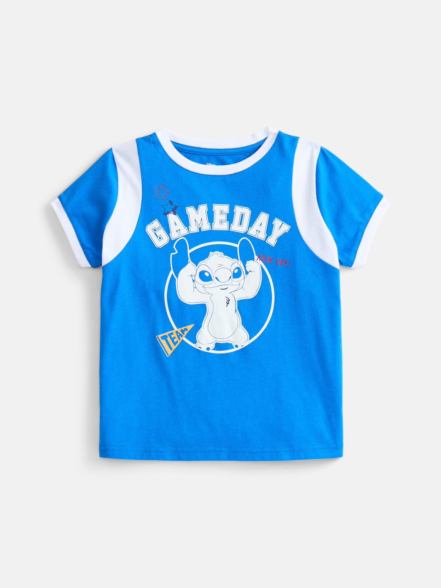Stitch Girls Graphic Game Day Tee with Short Sleeves, Sizes 4-16