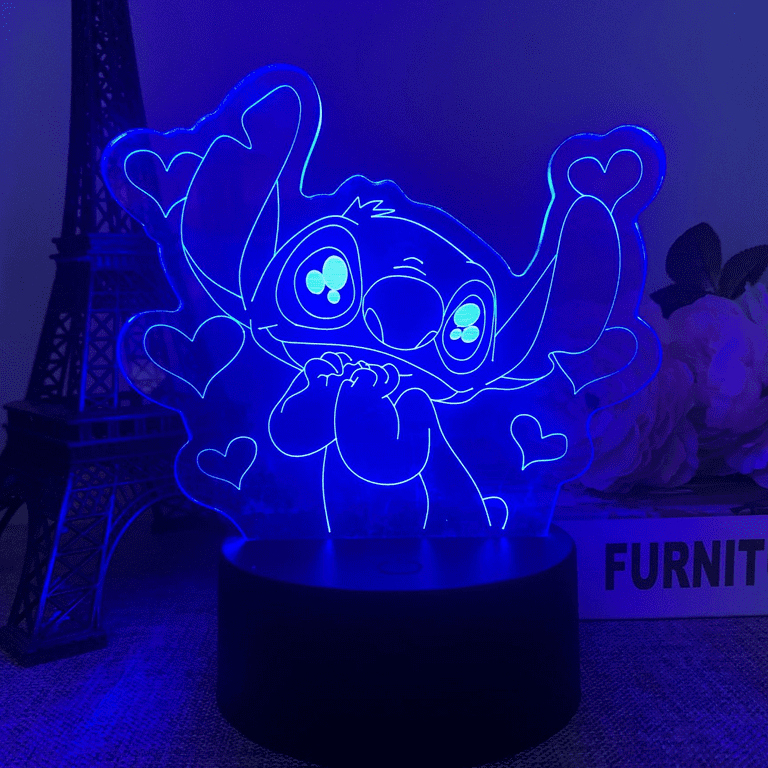 DRYLF Stitch Gifts for Girls Stitch Night Light with Remote & Smart Touch  16 Colors Changing Dimmable Stitch Lamp Cool Room Decor Bedside Lamp for  Bedroom Boys Girls 