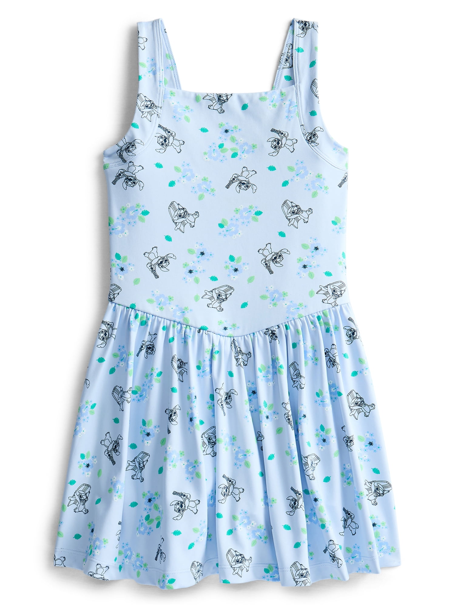 Stitch Girls Active Sleeveless Dress with Built-In Shorts, Sizes 4-12