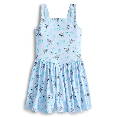Stitch Girls Active Sleeveless Dress with Built-In Shorts, Sizes 4-12