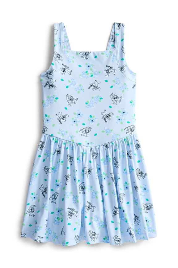 Girls Active Sleeveless Dress with Built-In Shorts, Sizes 4-12
