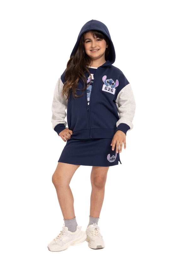 Girls Graphic Full Zip Hooded Sweatshirt, Sizes 4-16
