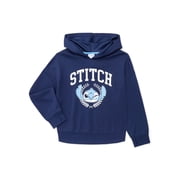 Stitch Girls Long Sleeve Graphic Hoodie, Sizes 4-12