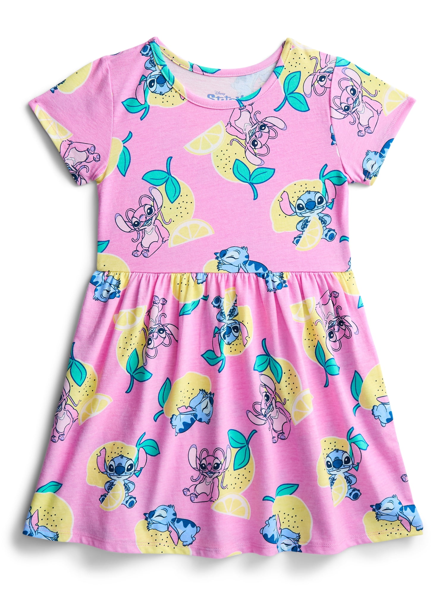 Stitch Girls Allover Print Dress with Short Sleeves, Sizes 4-12