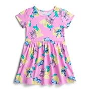 Stitch Girls Allover Print Dress with Short Sleeves, Sizes 4-12