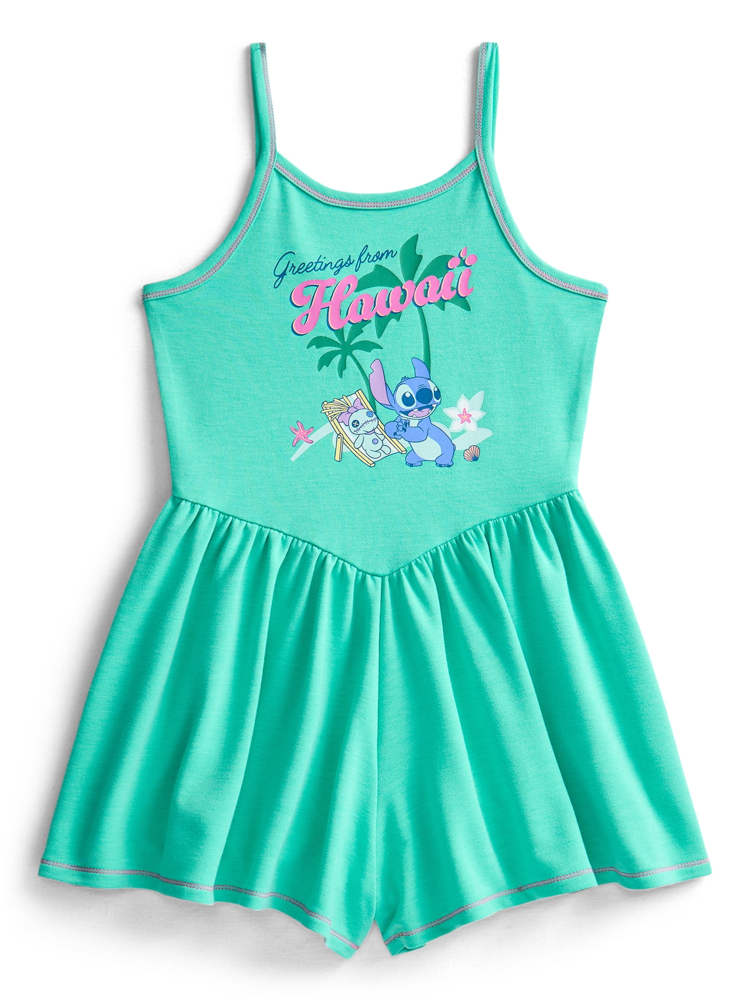 Stitch Girls Sleeveless Graphic Romper, Sizes 4-12