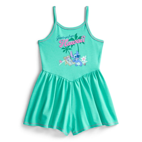 Stitch Girls Sleeveless Graphic Romper, Sizes 4-12