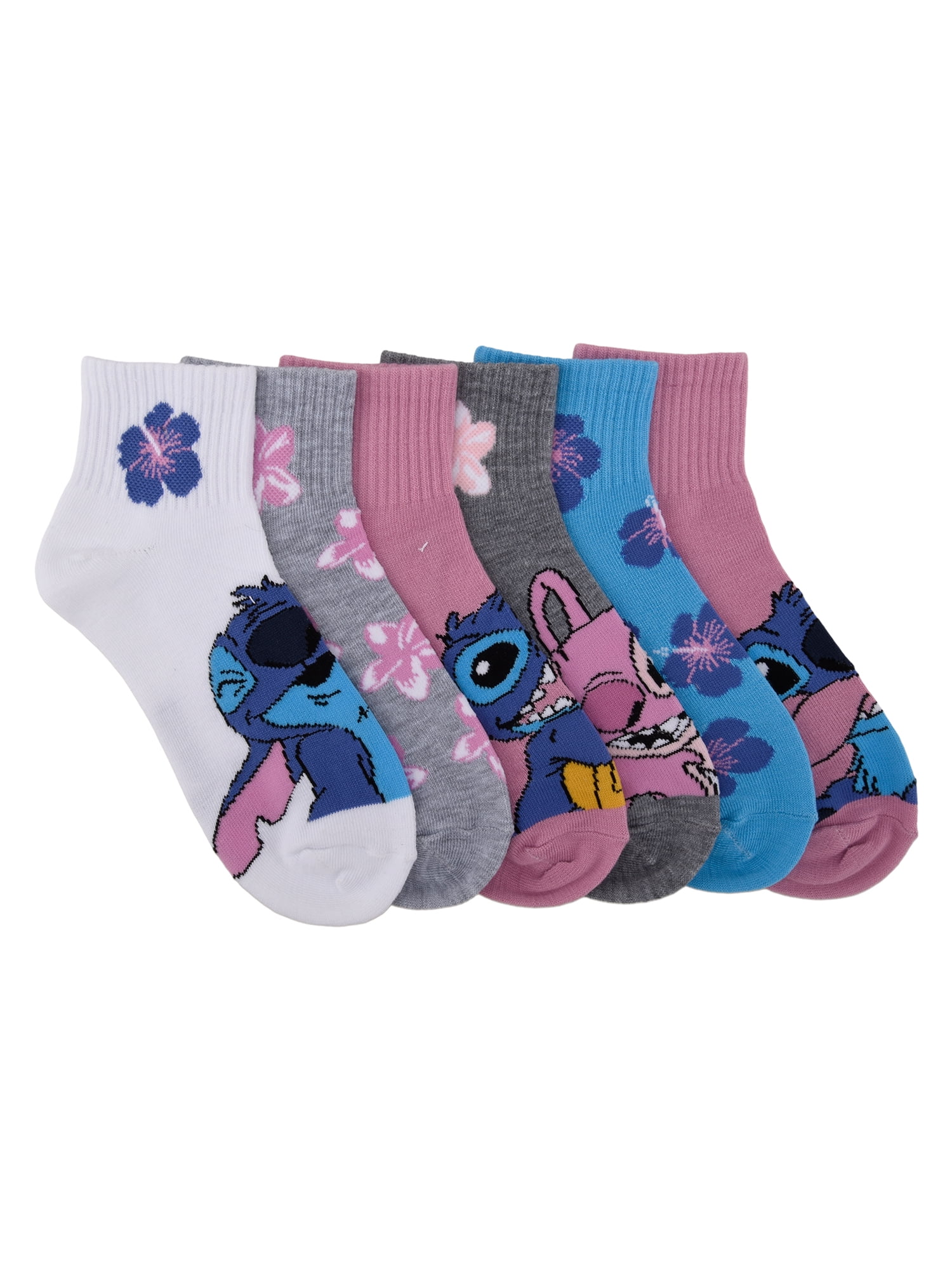 Stitch Girls 6-pack Ankle Socks, Sizes S-L