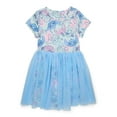 thumbnail image 1 of Stitch Girls All Over Print Tulle Dress with Short-Sleeves, Sizes 4-12, 1 of 7