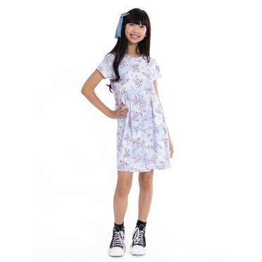 Stitch Girls Dress with Short Sleeves, Sizes XS-L
