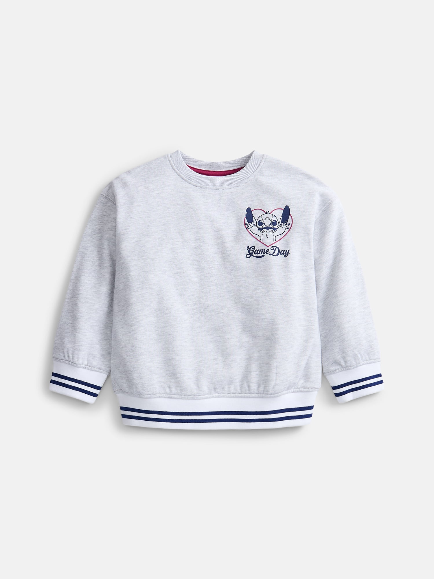 Stitch Girls’ Front Back Graphic Sweatshirt with Long Sleeves, Sizes 4-16