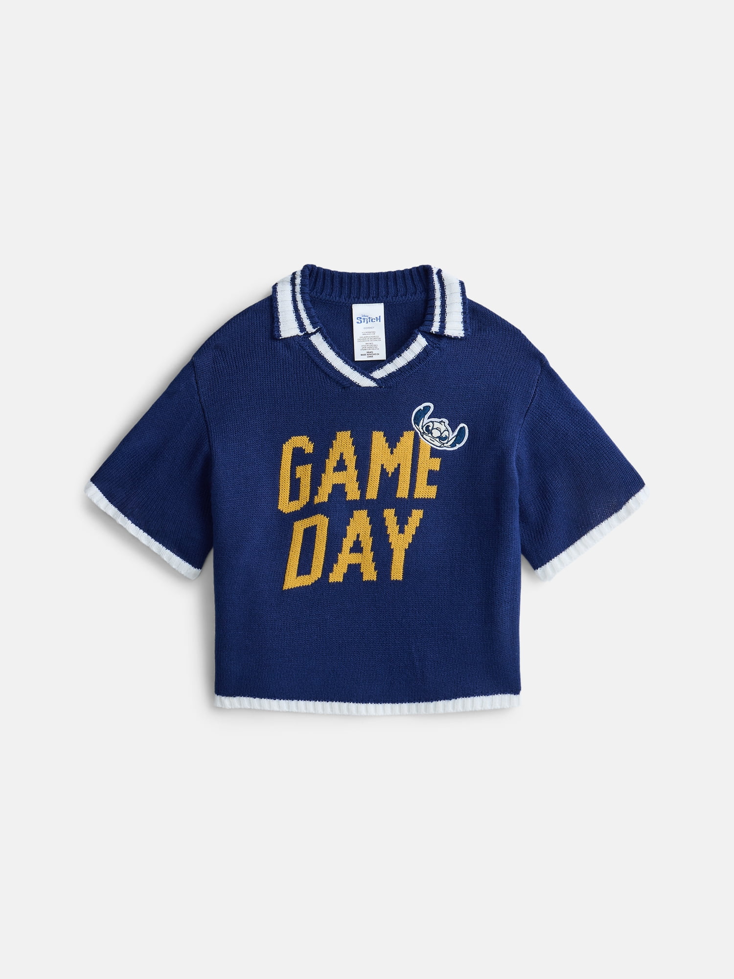 Stitch Girls Game Day Short Sleeve Sweater, Sizes 4-16