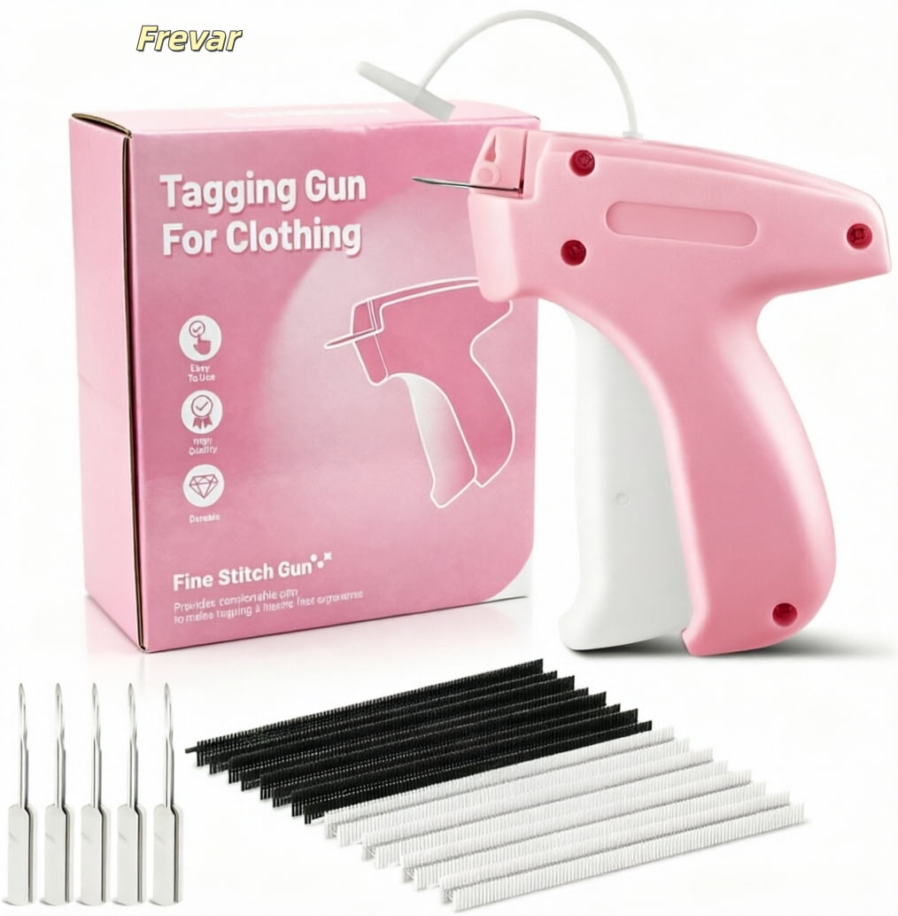 Stitch Gun for Clothes, Handheld Stitch Gun Quick Clothing Fixer, Portable Tagging Gun for Home & Retail Use, Includes 6 Needles,1000 Black & 1000 White Fasteners