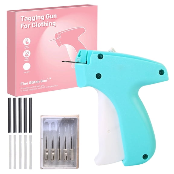 Stitch Gun for Clothes, Handheld Stitch Gun Quick Clothing Fixer - Tagging Gun, Includes 5 Needle, 1000 Black Fasteners & 1000 White Fasteners, 1 Pcs, 5.07x4.88"