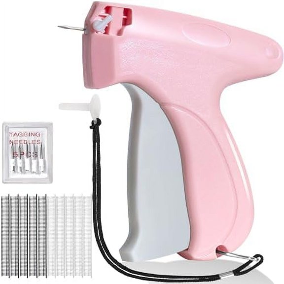 Stitch Gun for Clothes, Tagging Gun for Clothing, Micro Handheld Tag Gun Quick Stitch Sewing Gun, Portable Quick Clothing Fixer Hemming Tool Includes 6 Needles and 1000 Black White Fasteners
