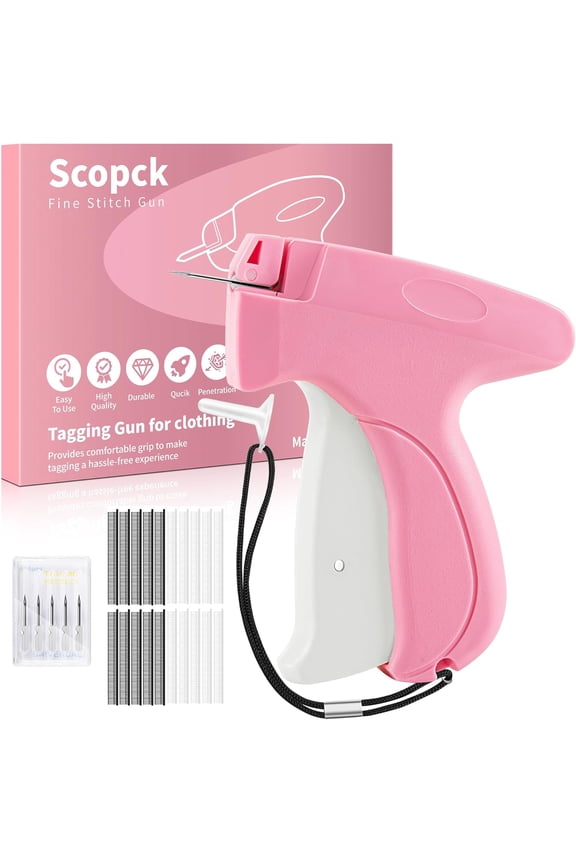 Stitch Gun for Clothes - Handheld Stitch Gun Quick Clothing Fixer - Tagging Gun - Includes 6 Needle, 1000 Black Fasteners & 1000 White Fasteners