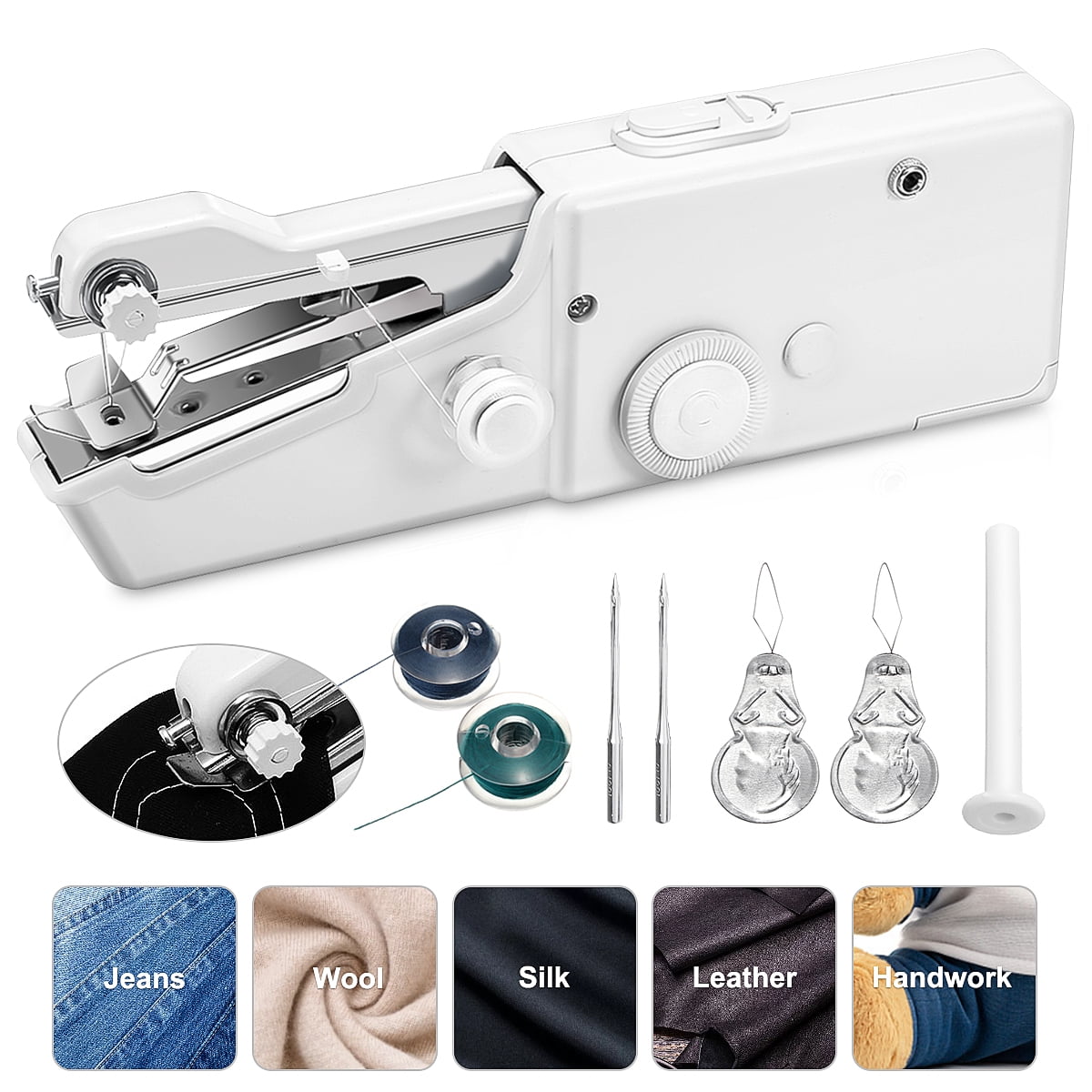 Portable Smart Mini Tailor Stitch Hand-held Clothes Fabrics Sewing Machine  Home