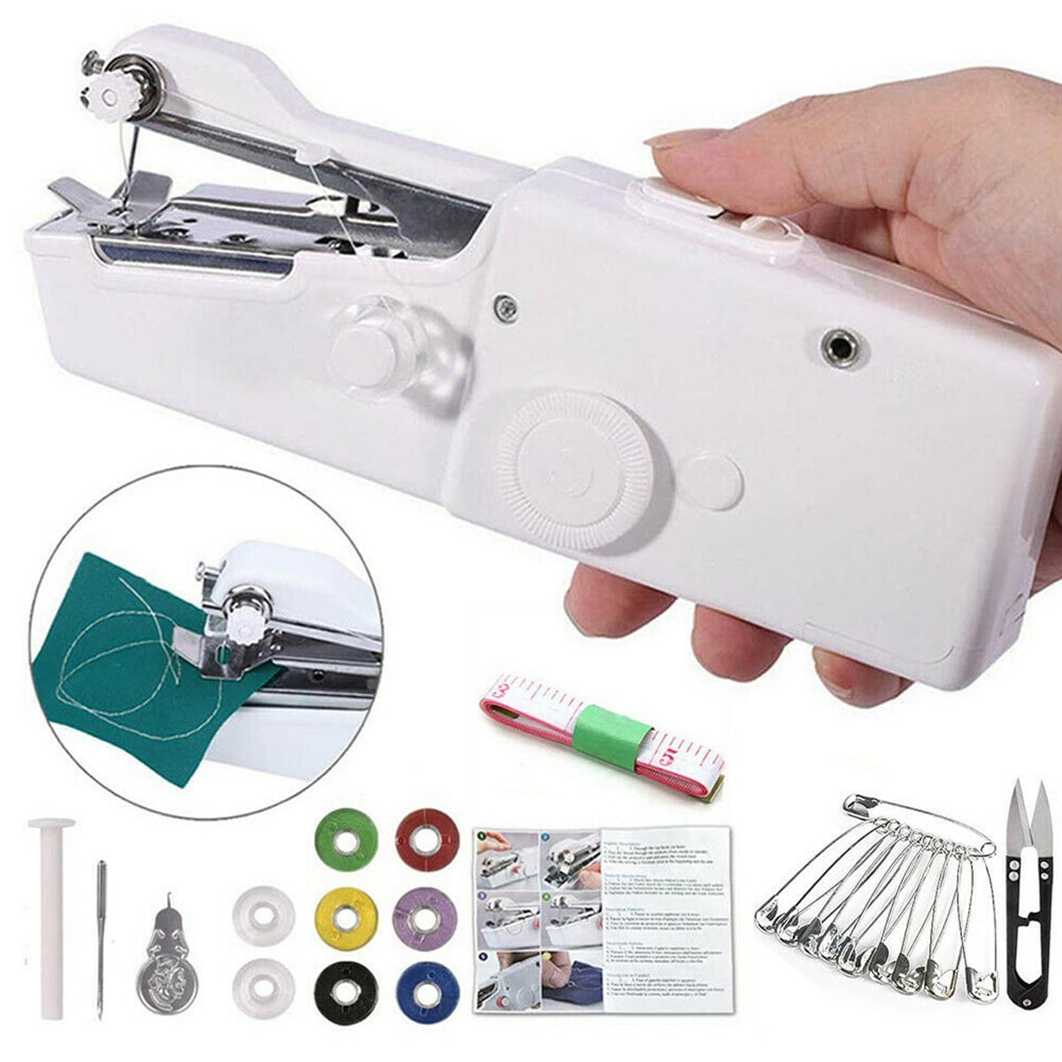 Mini DIY Portable Sewing Machine Tailor Stitch Hand-held Home Travel  Cordless US 736691448905
