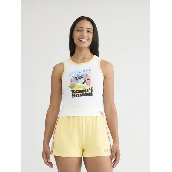 Stitch Hawaii Women's Graphic Rib Tank Top, Sizes XXS-XXL