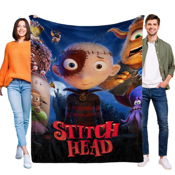Stitch Head Blanket Soft Flannel Bed Sofa Throw Birthday Gift