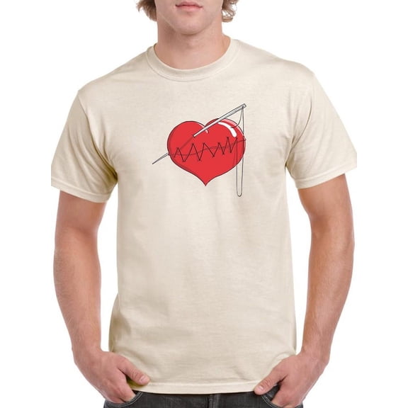 Stitch Heart T-Shirt Men -Engin Selcuk Designs, Male 4X-Large