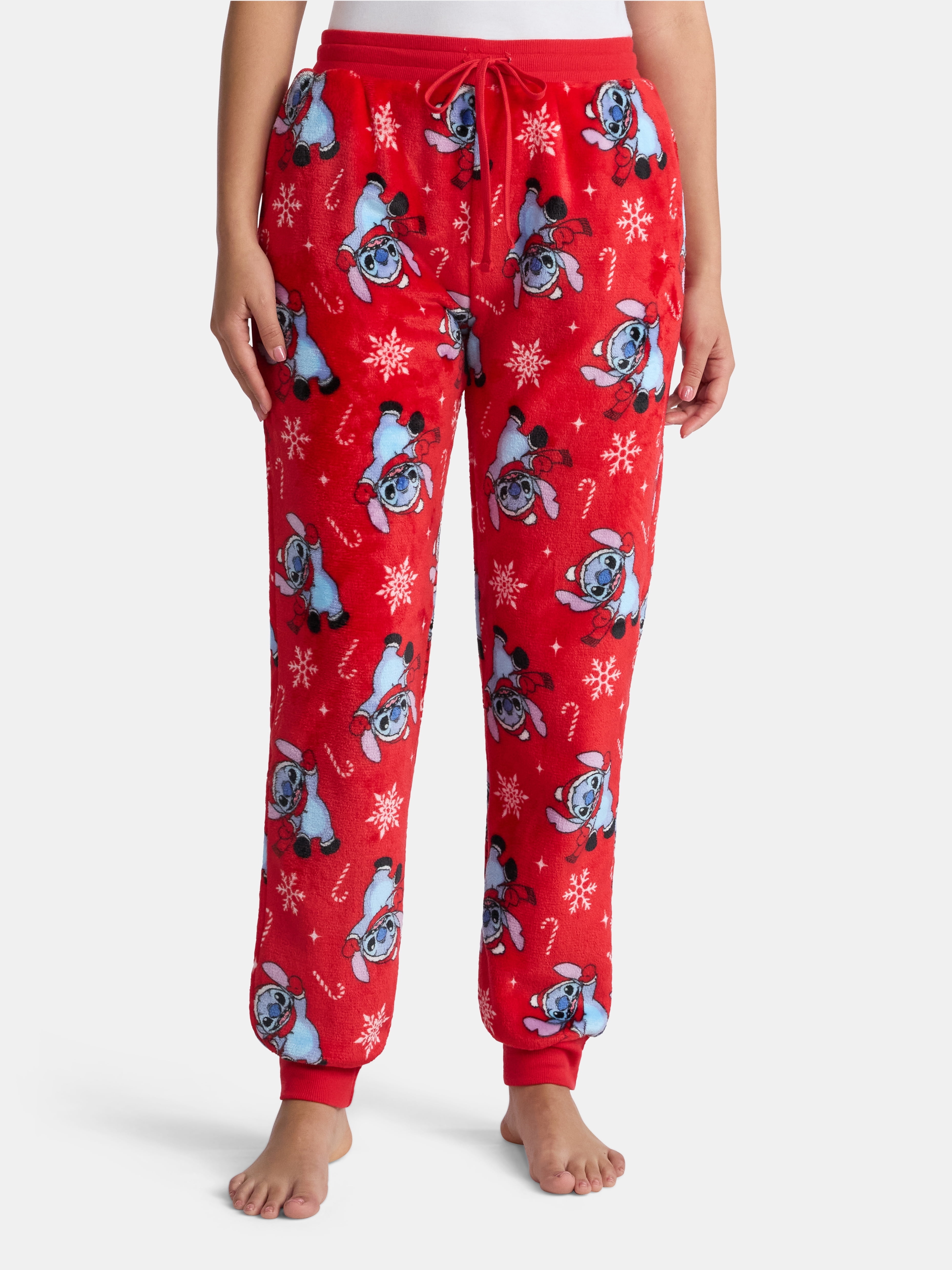 Stitch Women's Plush Holiday Joggers, Sizes XXS-2XL