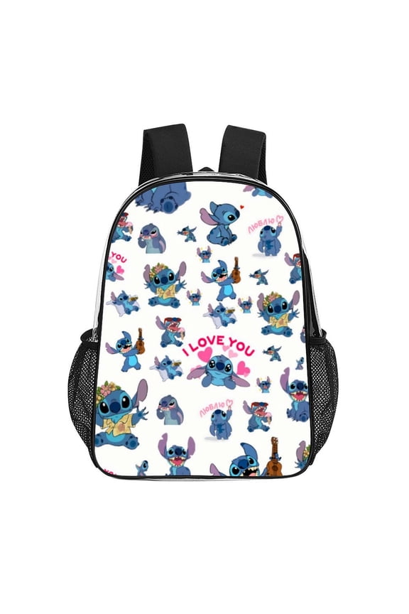 Stitch I Love You1 17 Inch Clear PVC Backpack, Transparent Bookbag with 2 Front Pockets Travel Work Bag Casual Sport Daypacks for Men Women