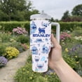 thumbnail image 1 of Stitch Inspired Tumbler, Cartoon Character Drinkware, Animated Theme Travel Mug with Handle, Gift for Him or Her, Tumbler 40oz, 1 of 2