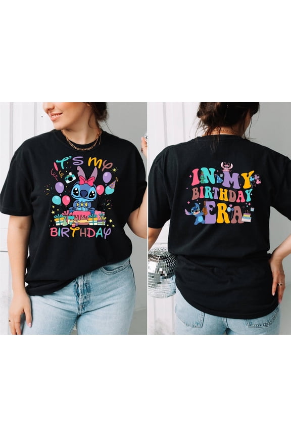 Stitch It'S My Birthday T-Shirt, Disney Birthday Shirt, In My Birthday Era Tee, Retro Disney Shirt, Disney Stitch Shirt, Disney Vacation Tee