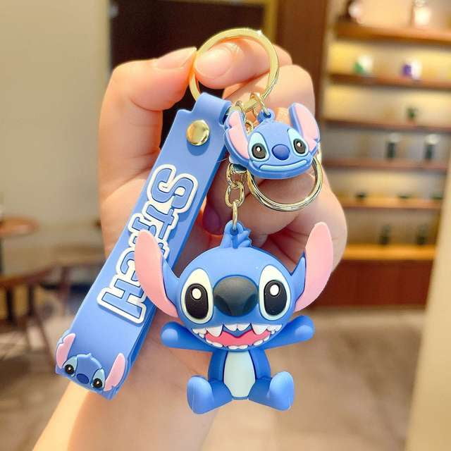 Disney Stitch Toys Anime Stitch Pendentif Porte-clés Sweet Pink Angel Car  Keyring