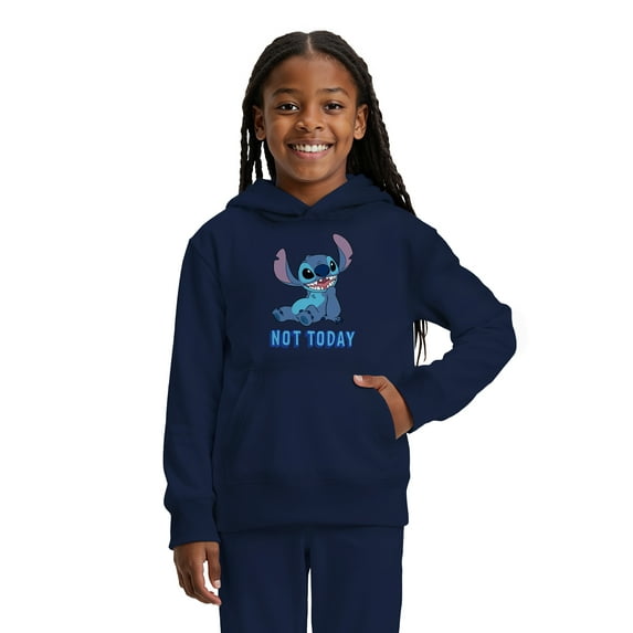 Stitch Kids Graphic Fleece Hoodie with Long Sleeves, Sizes 4-20