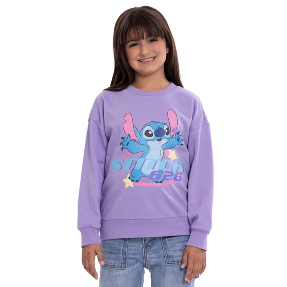Stitch Kids Graphic Fleece Crewneck Sweatshirt, Sizes 4-18