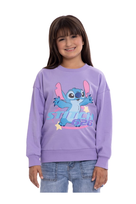 Stitch Kids Graphic Fleece Crewneck Sweatshirt, Sizes 4-18