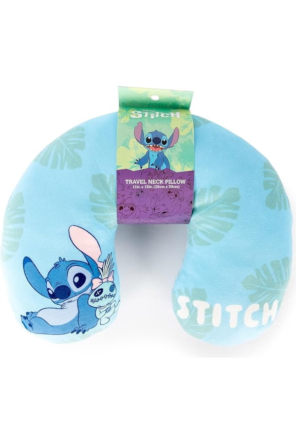 by Stitch Kids U-Shape Polyester Travel Pillow, Blue