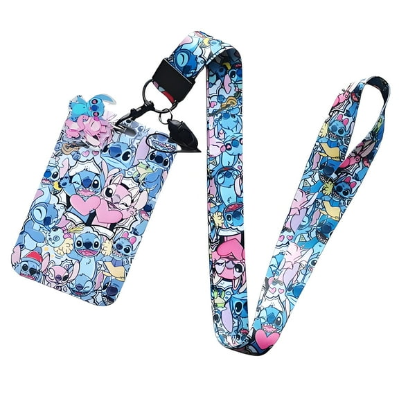 Stitch Lanyards for Id Badge Holder with Retractable Badge Reel Clip, ID Card Holder with Breakaway Lanyard, Nurse Teacher Office Gifts