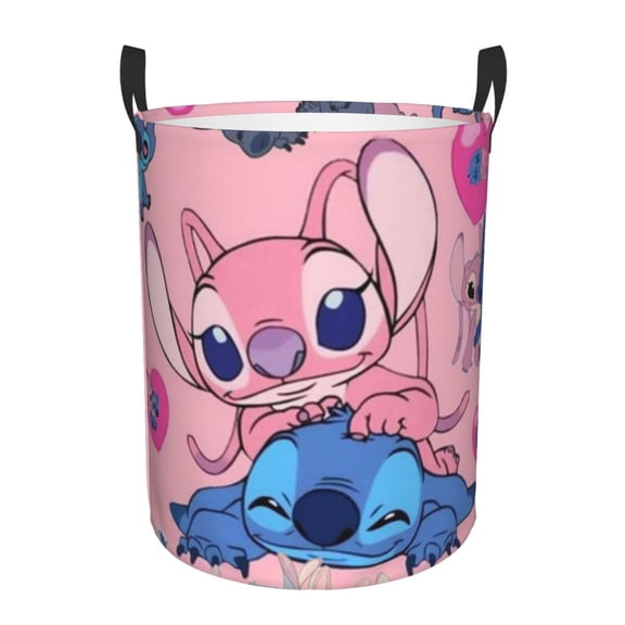 Stitch Laundry Hamper Lightweight Storage Basket Toy Organizer Laundrys Basket Waterproof For Bedroom, Bathroom Small