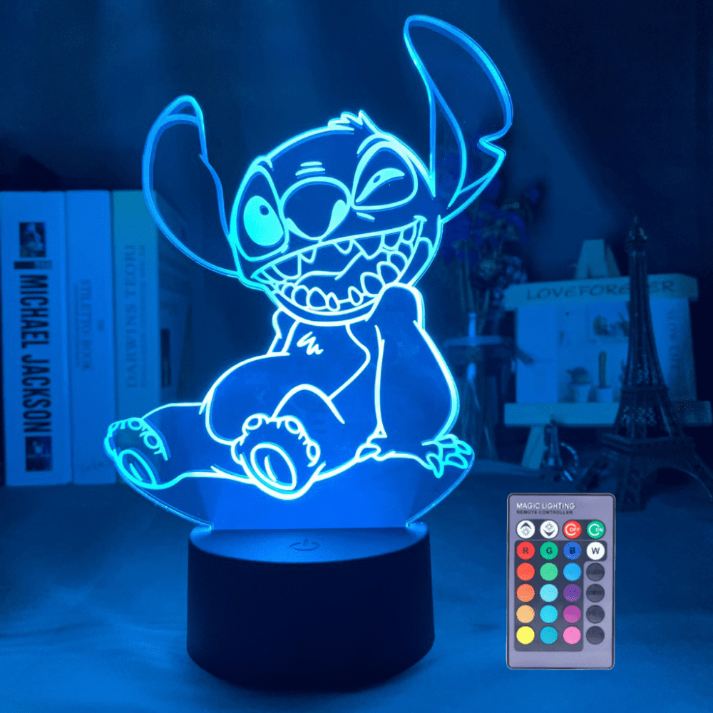Cartoon Stitch Figurine 3D LED Light Children LED Night Light USB LED Table  Lamp for Bedroom