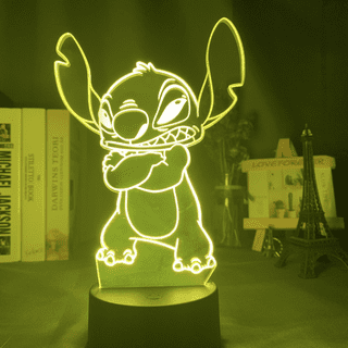 Hot toys Disney Lilo Stitch Led Light Figures toys Star Baby Usb Colorful  Touch Remote Control 3d Desk Lamp Night Light