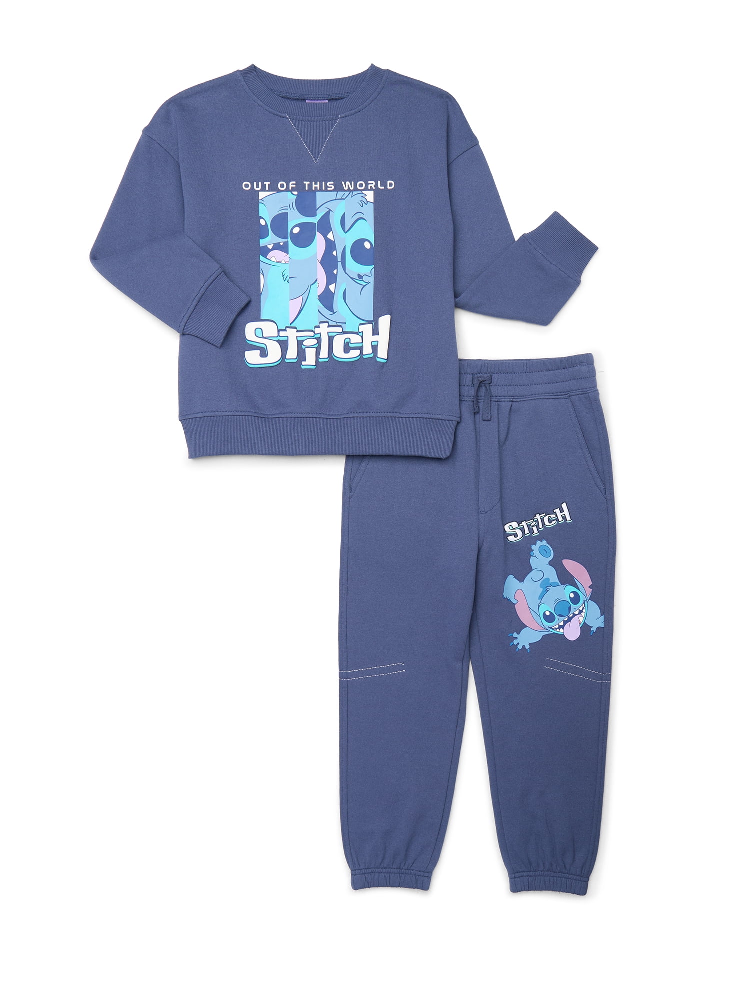 Stitch Boys Fleece Graphic Sweatshirt and Jogger Pants Set, 2-Piece, Sizes 4-18