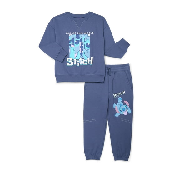 Stitch Boys Fleece Graphic Sweatshirt and Jogger Pants Set, 2-Piece, Sizes 4-18
