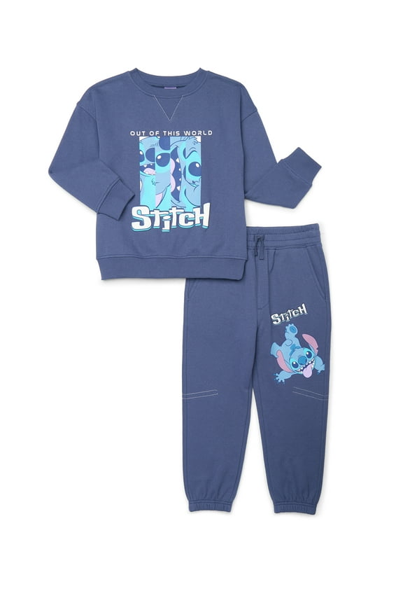 Stitch Boys Fleece Graphic Sweatshirt and Jogger Pants Set, 2-Piece, Sizes 4-18
