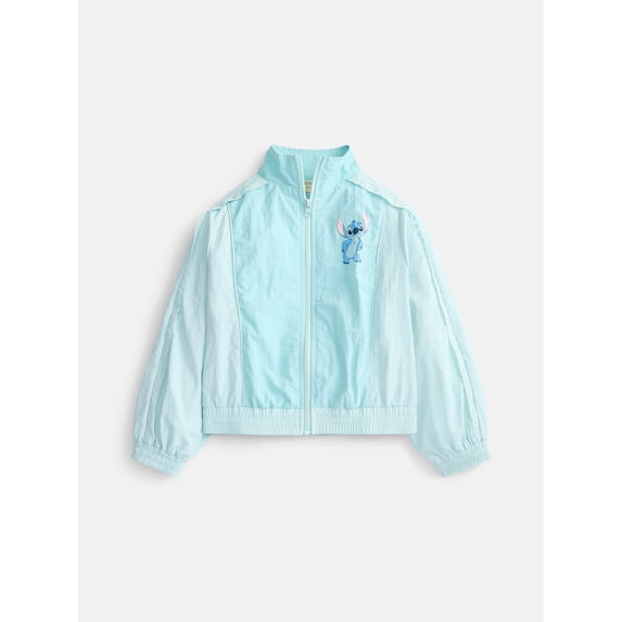 Stitch Girls Full Zip Windbreaker Jacket, Sizes 4-12