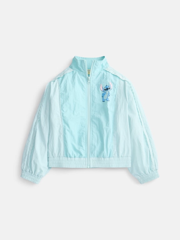 Stitch Girls Full Zip Windbreaker Jacket, Sizes 4-12
